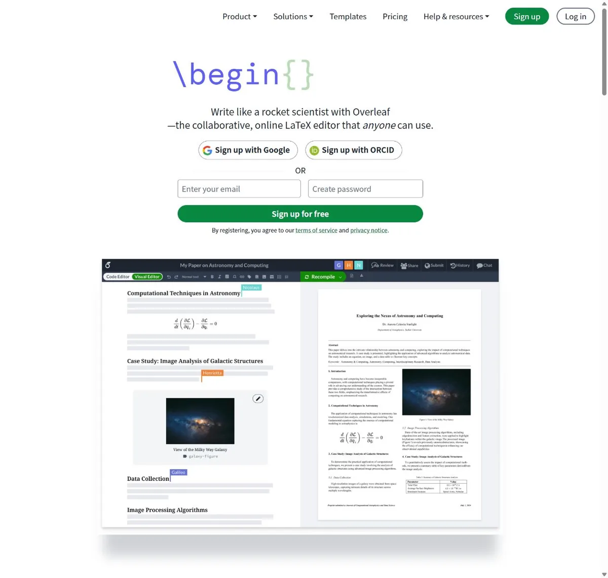 Overleaf 官方网站首页与核心功能