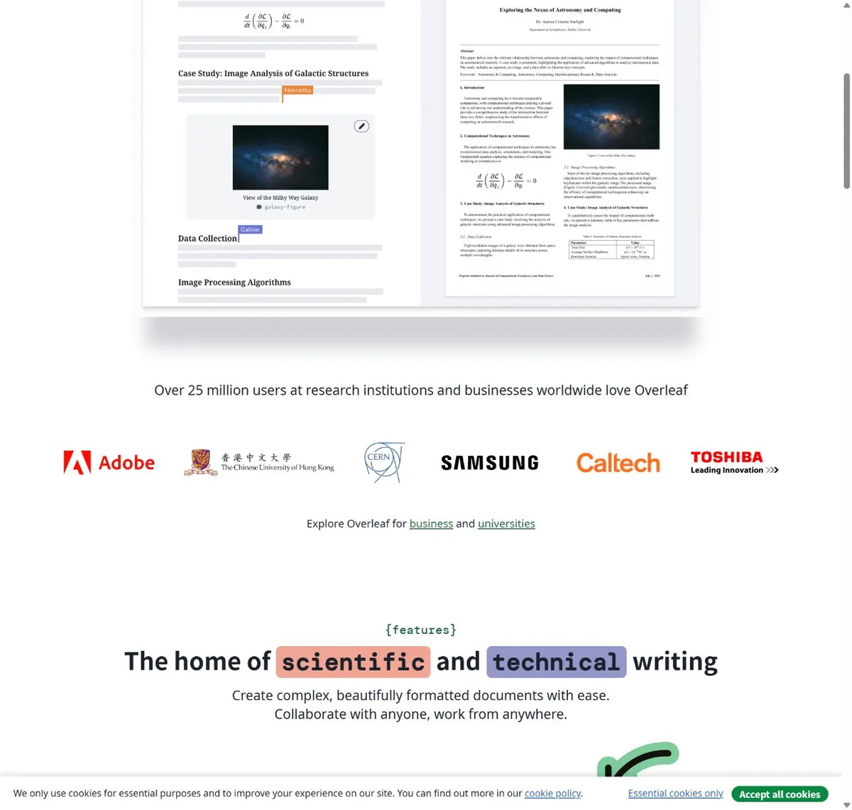 Overleaf 官方页面中的使用信息