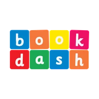 Book Dash 官方彩色方块标志,写有 book dash